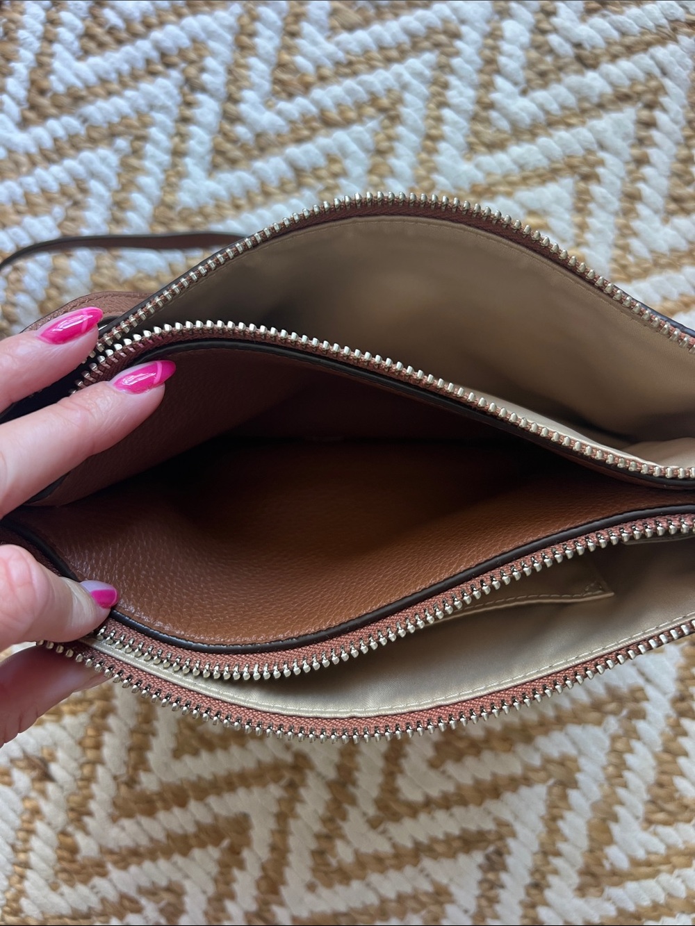 Coach Brown Pebbled Leather Crossbody Bag - Picture 8 of 9